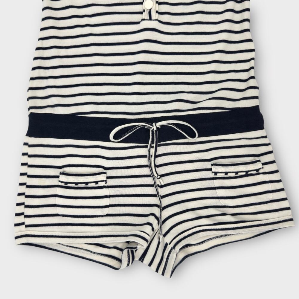 Vintage Y2K Forever 21 Twentyone Striped Romper Size M Nautical Preppy Cotton - Picture 4 of 10
